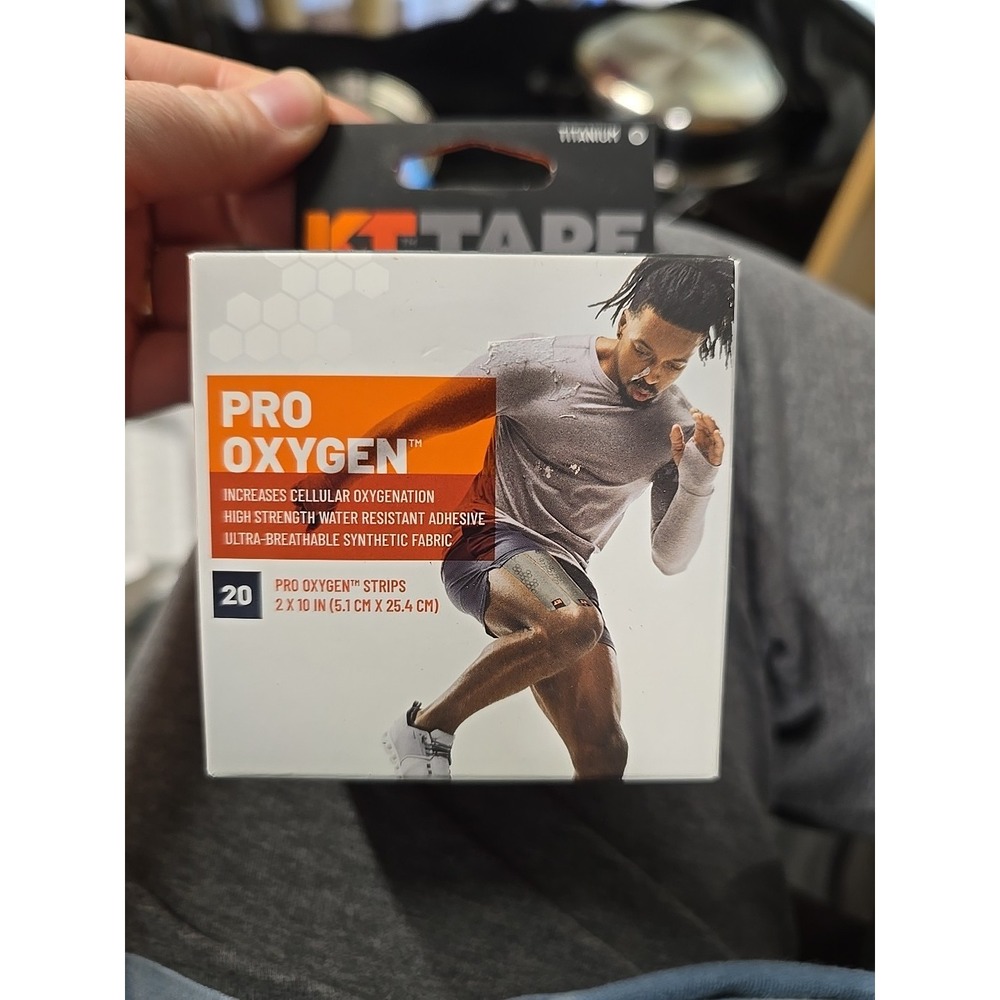 KT Tape Pro Oxygen 20 Pre-cut 2x10" Strips Titanium New Sealed Box Celliant Tech